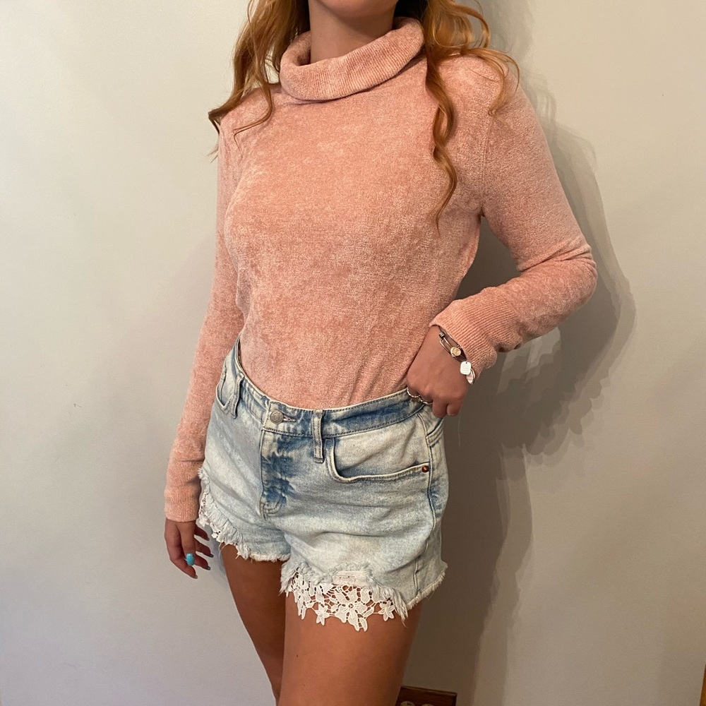 Pink Turtleneck